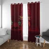 Happy Morocco Proclamation Day Window Curtain Barbary Lion's Roar - Fight for Peace and Freedom - Wonder Print Shop