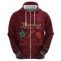 Happy Morocco Proclamation Day Zip Hoodie Barbary Lion's Roar - Fight for Peace and Freedom - Wonder Print Shop