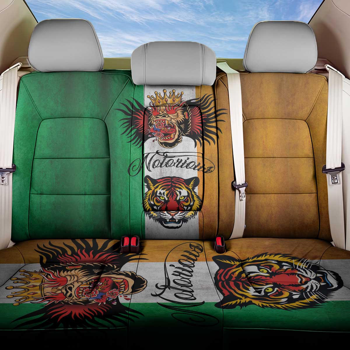 The Ireland - Notorious Back Car Seat Cover Old School Tattoos Grunge Style