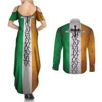 The Ireland - Notorious Couples Matching Summer Maxi Dress and Long Sleeve Button Shirt Old School Tattoos Grunge Style