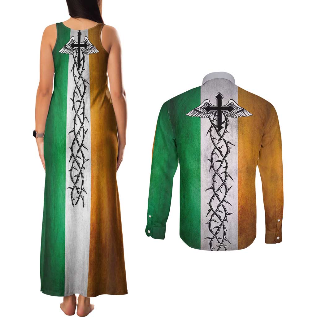 The Ireland - Notorious Couples Matching Tank Maxi Dress and Long Sleeve Button Shirt Old School Tattoos Grunge Style