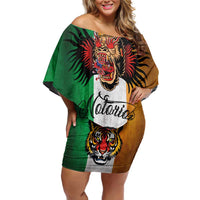 The Ireland - Notorious Family Matching Off Shoulder Short Dress and Hawaiian Shirt Old School Tattoos Grunge Style