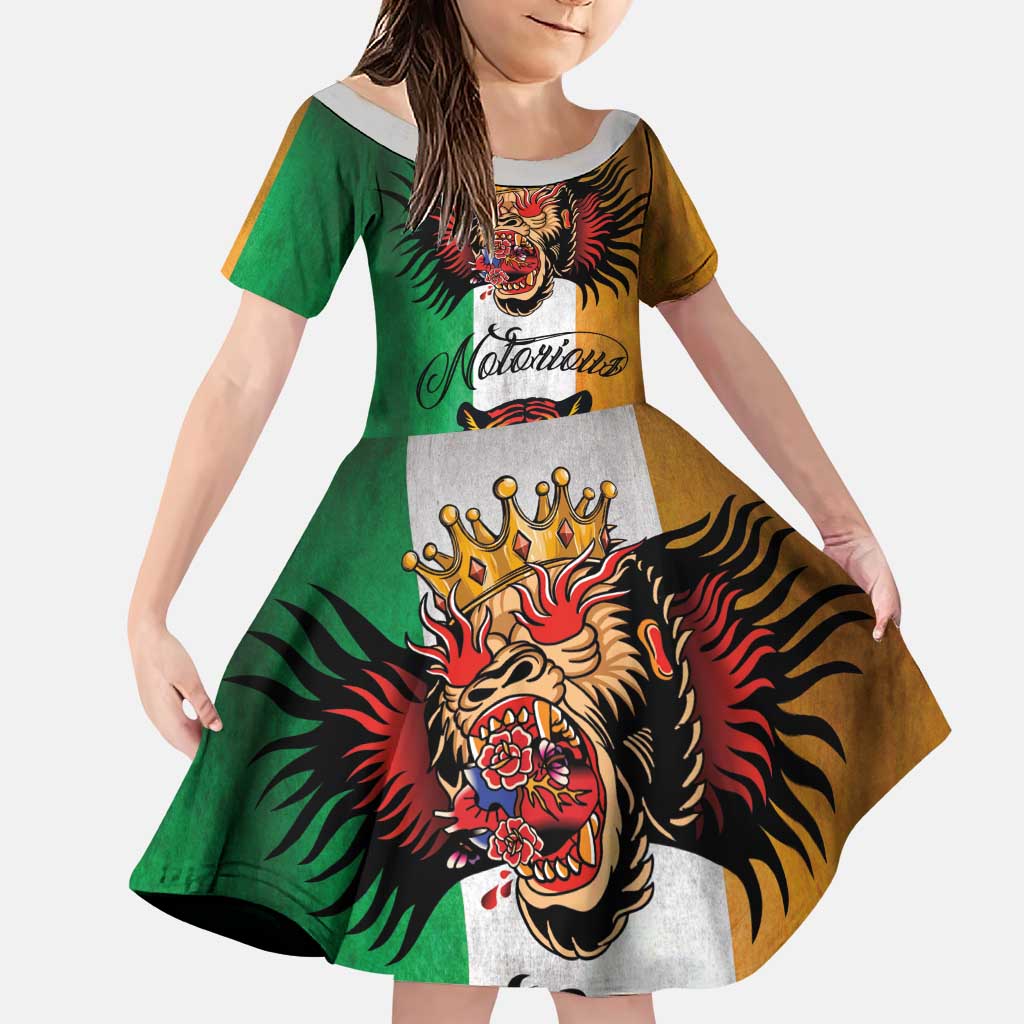 The Ireland - Notorious Family Matching Puletasi and Hawaiian Shirt Old School Tattoos Grunge Style