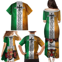 The Ireland - Notorious Family Matching Puletasi and Hawaiian Shirt Old School Tattoos Grunge Style