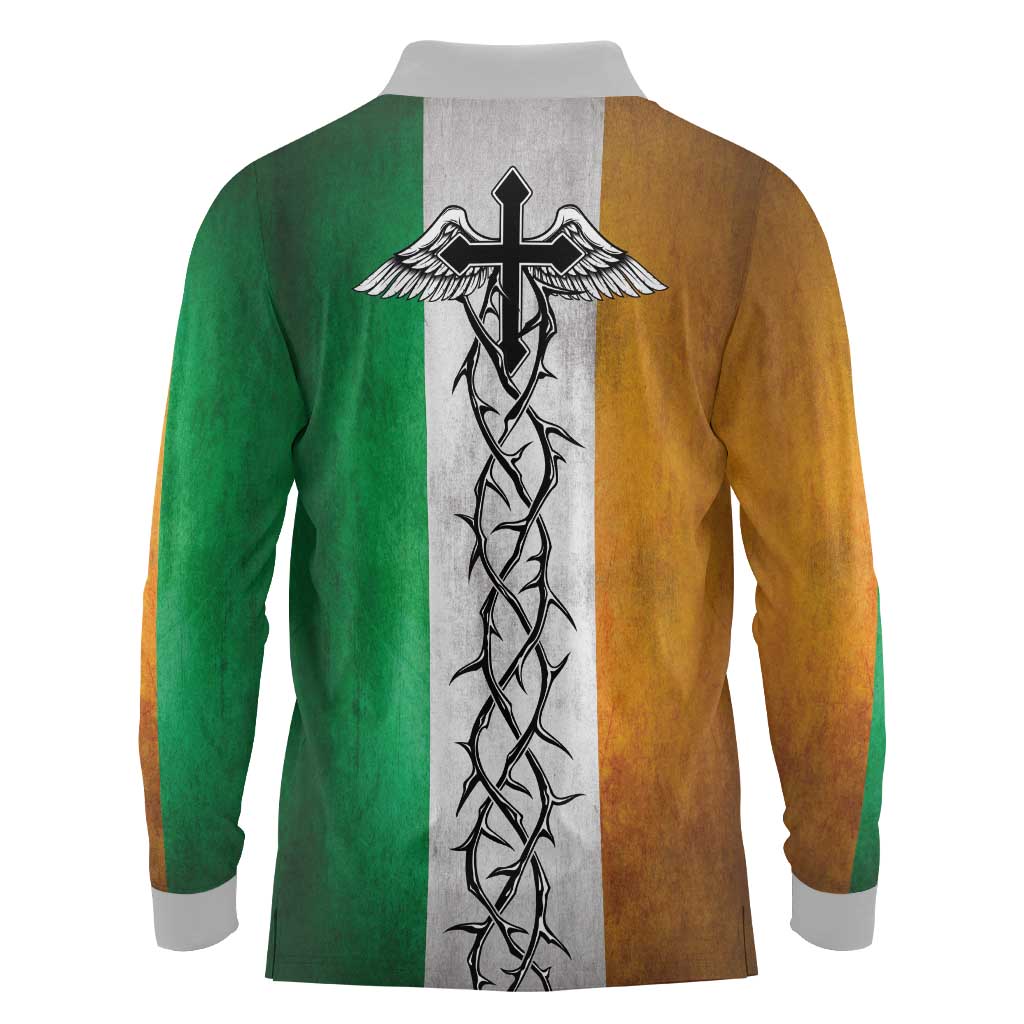 The Ireland - Notorious Long Sleeve Polo Shirt Old School Tattoos Grunge Style