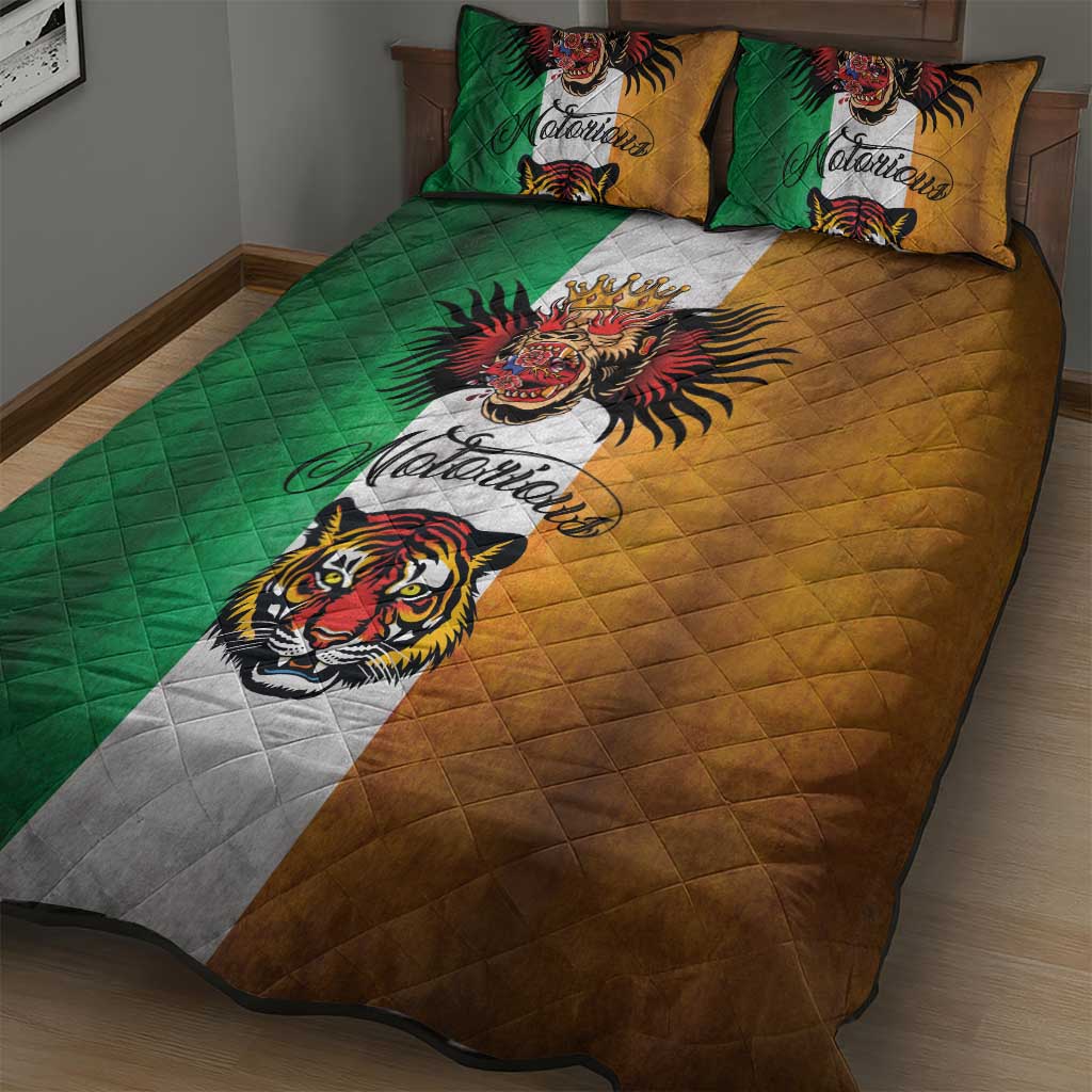 The Ireland - Notorious Quilt Bed Set Old School Tattoos Grunge Style - Wonder Print Shop
