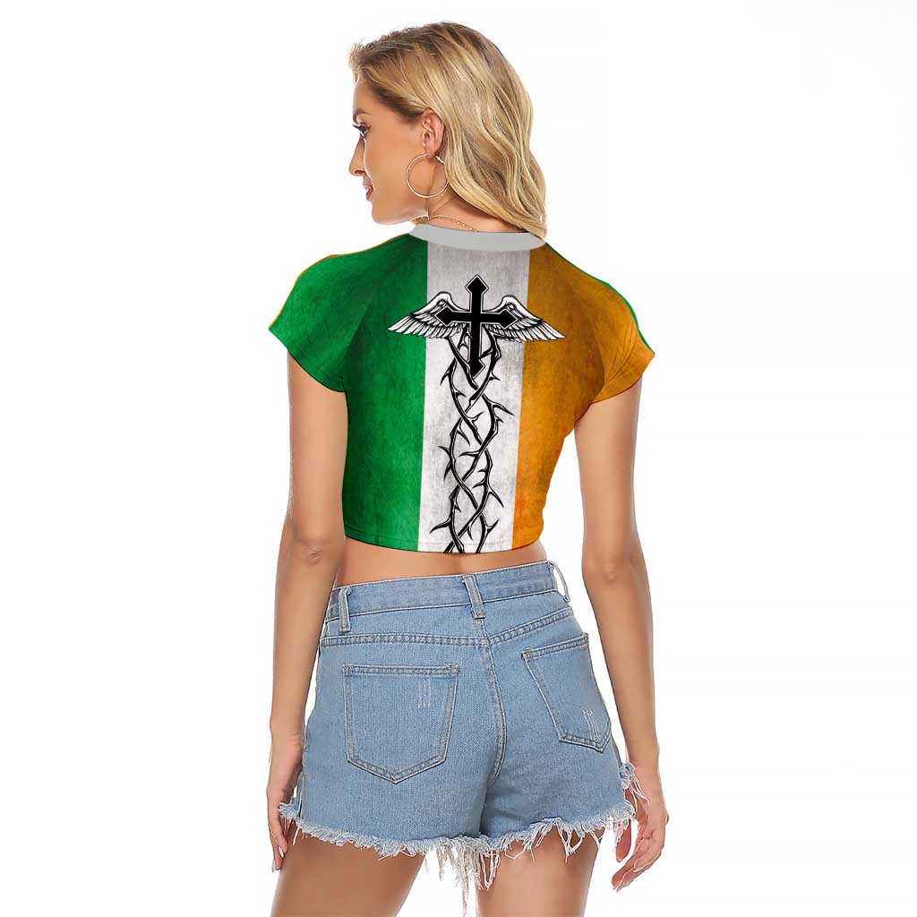 The Ireland - Notorious Raglan Cropped T Shirt Old School Tattoos Grunge Style - Wonder Print Shop