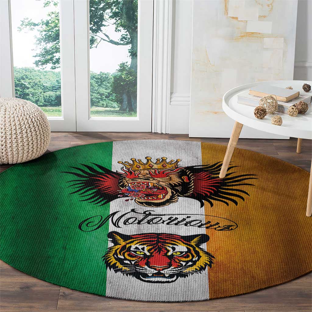 The Ireland - Notorious Round Carpet Old School Tattoos Grunge Style - Wonder Print Shop
