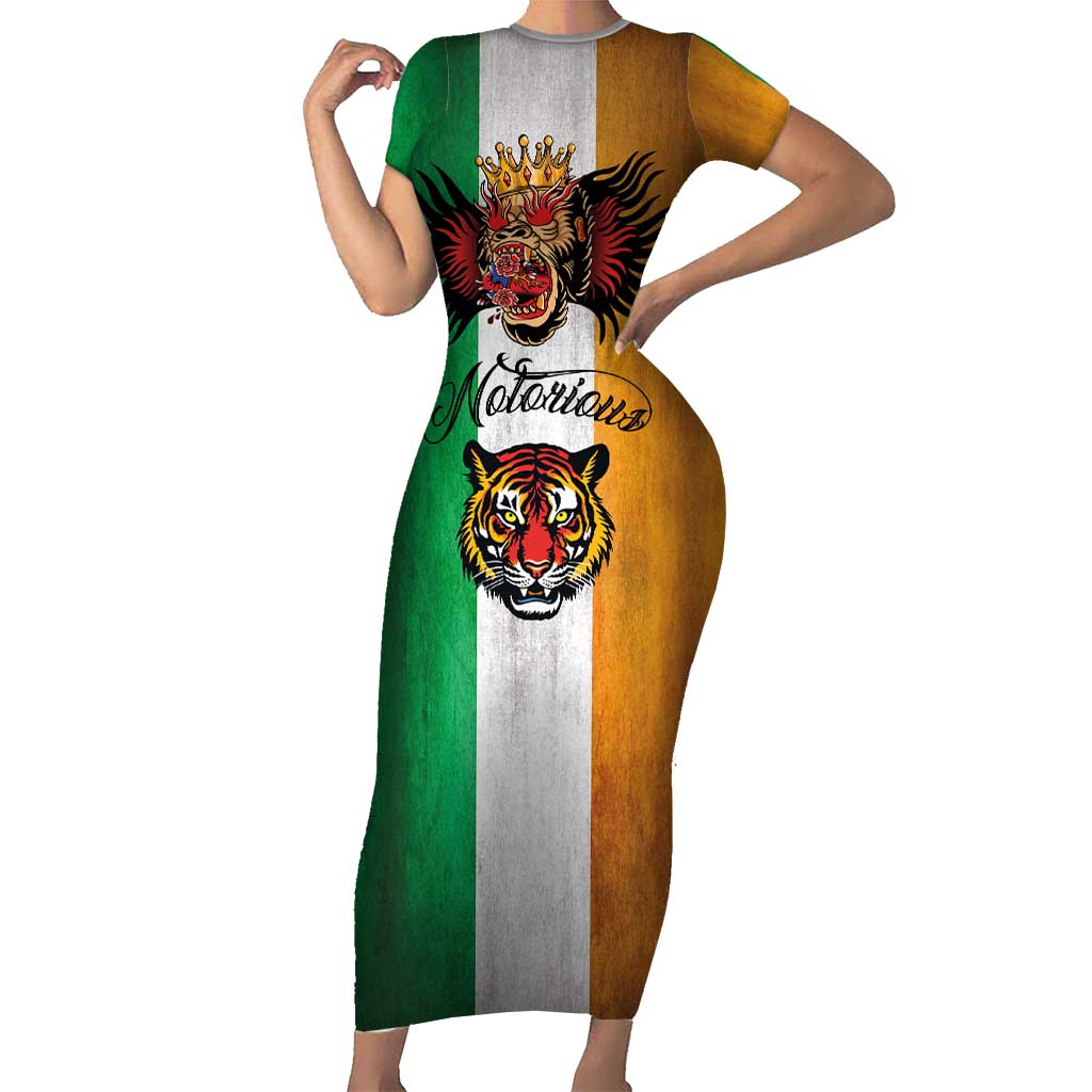 The Ireland - Notorious Short Sleeve Bodycon Dress Old School Tattoos Grunge Style - Wonder Print Shop