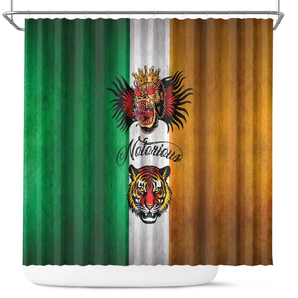 The Ireland - Notorious Shower Curtain Old School Tattoos Grunge Style - Wonder Print Shop