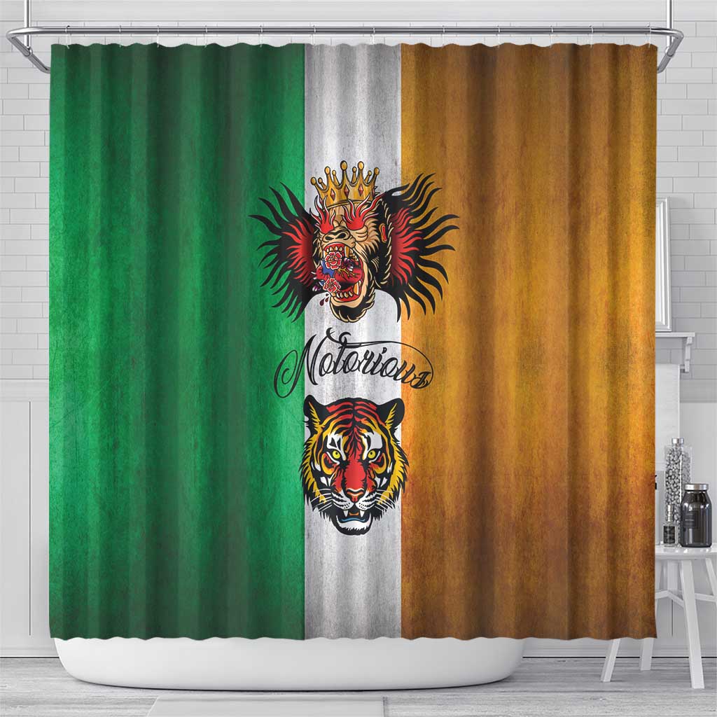 The Ireland - Notorious Shower Curtain Old School Tattoos Grunge Style - Wonder Print Shop