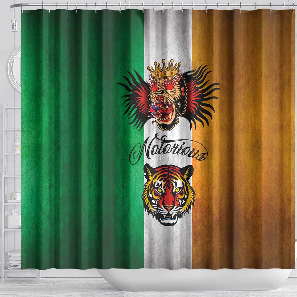 The Ireland - Notorious Shower Curtain Old School Tattoos Grunge Style - Wonder Print Shop
