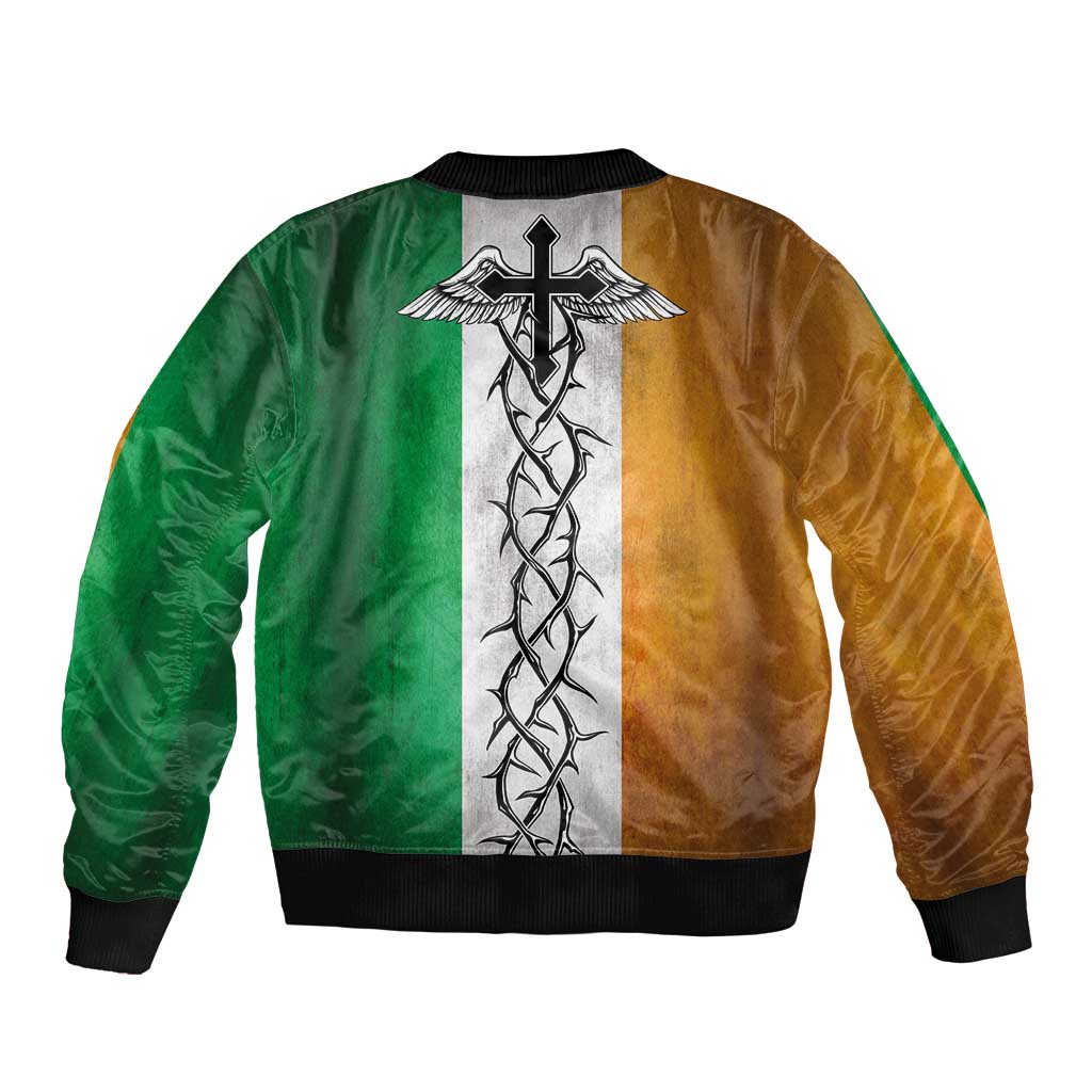 The Ireland - Notorious Sleeve Zip Bomber Jacket Old School Tattoos Grunge Style - Wonder Print Shop