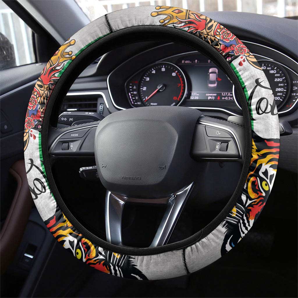 The Ireland - Notorious Steering Wheel Cover Old School Tattoos Grunge Style - Wonder Print Shop