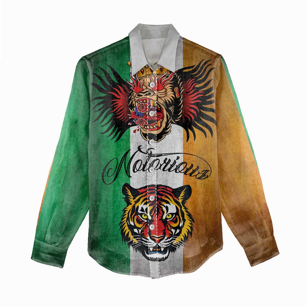 The Ireland - Notorious Women Casual Shirt Old School Tattoos Grunge Style - Wonder Print Shop