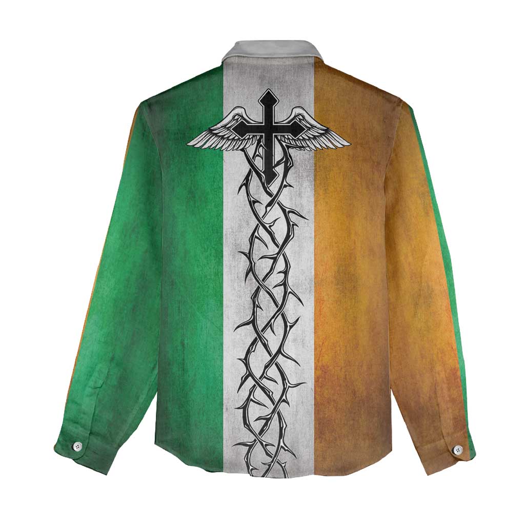 The Ireland - Notorious Women Casual Shirt Old School Tattoos Grunge Style - Wonder Print Shop