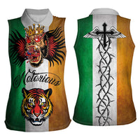 The Ireland - Notorious Women Sleeveless Polo Shirt Old School Tattoos Grunge Style - Wonder Print Shop