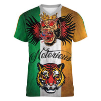 The Ireland - Notorious Women V-Neck T-Shirt Old School Tattoos Grunge Style - Wonder Print Shop