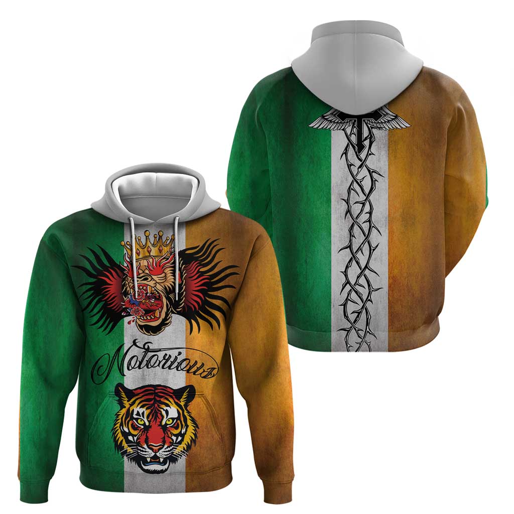 The Ireland - Notorious Zip Hoodie Old School Tattoos Grunge Style - Wonder Print Shop