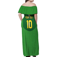 Custom Irish Rugby Family Matching Off Shoulder Maxi Dress and Hawaiian Shirt St Patrick's Day Style - Gilet Costume