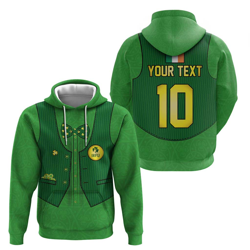 Custom Irish Rugby Hoodie St Patrick's Day Style - Gilet Costume