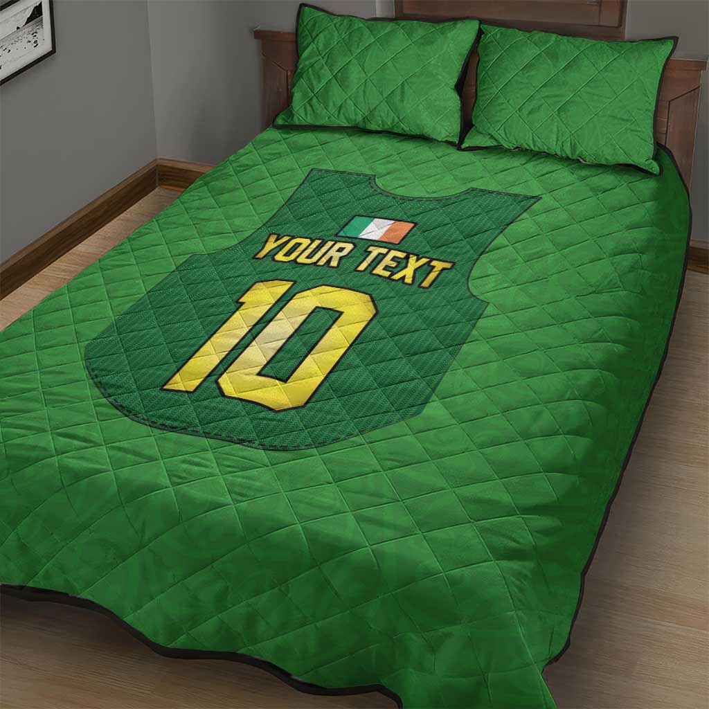 Custom Irish Rugby Quilt Bed Set St Patrick's Day Style - Gilet Costume - Wonder Print Shop