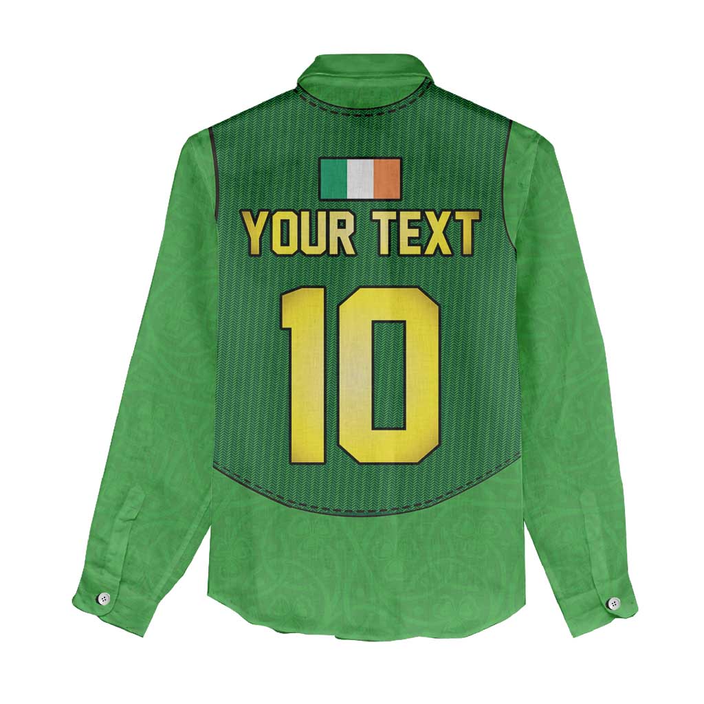Custom Irish Rugby Women Casual Shirt St Patrick's Day Style - Gilet Costume - Wonder Print Shop