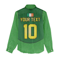 Custom Irish Rugby Women Casual Shirt St Patrick's Day Style - Gilet Costume - Wonder Print Shop