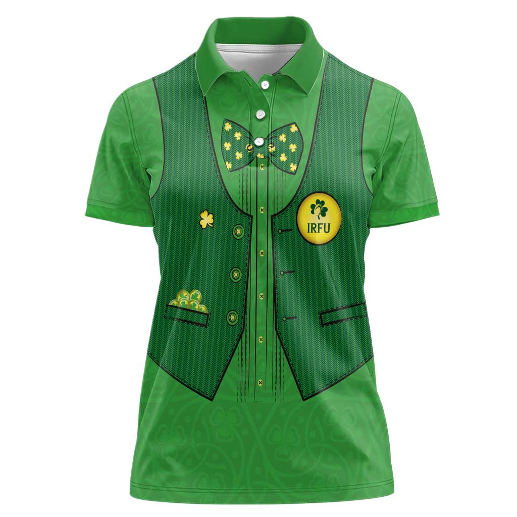 Custom Irish Rugby Women Polo Shirt St Patrick's Day Style - Gilet Costume - Wonder Print Shop