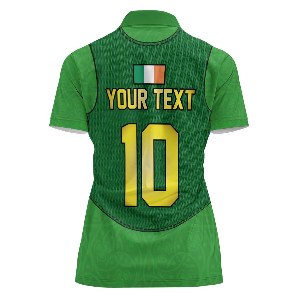 Custom Irish Rugby Women Polo Shirt St Patrick's Day Style - Gilet Costume - Wonder Print Shop