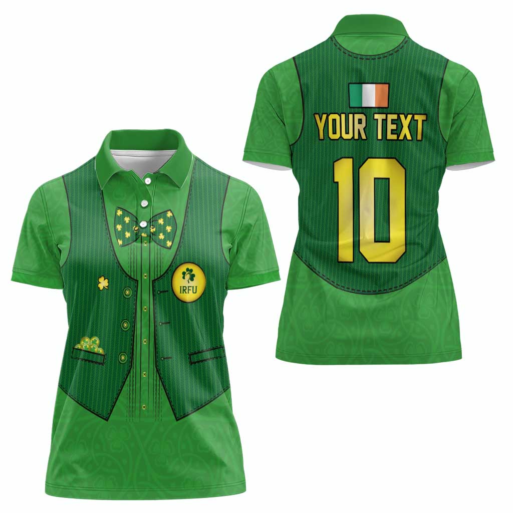 Custom Irish Rugby Women Polo Shirt St Patrick's Day Style - Gilet Costume - Wonder Print Shop