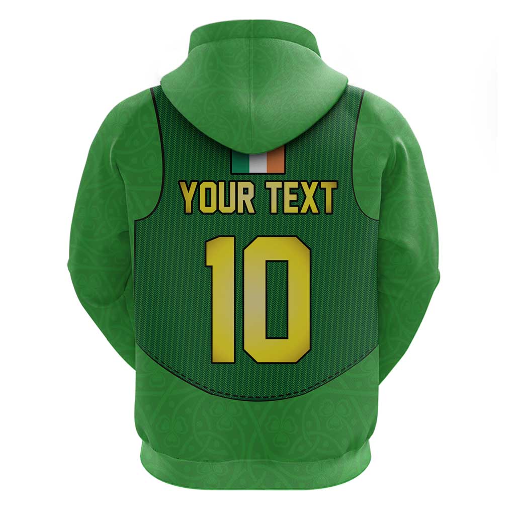 Custom Irish Rugby Zip Hoodie St Patrick's Day Style - Gilet Costume - Wonder Print Shop