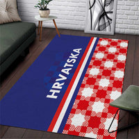 Croatia Hrvatska Checkerboard Half Style Area Rug