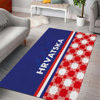 Croatia Hrvatska Checkerboard Half Style Area Rug