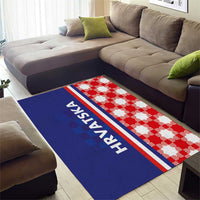 Croatia Hrvatska Checkerboard Half Style Area Rug
