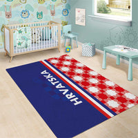 Croatia Hrvatska Checkerboard Half Style Area Rug