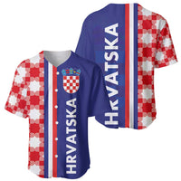 Croatia Hrvatska Checkerboard Half Style Baseball Jersey