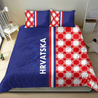 Croatia Hrvatska Checkerboard Half Style Bedding Set