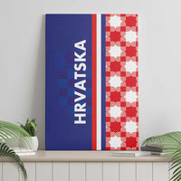 Croatia Hrvatska Checkerboard Half Style Canvas Wall Art