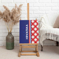 Croatia Hrvatska Checkerboard Half Style Canvas Wall Art