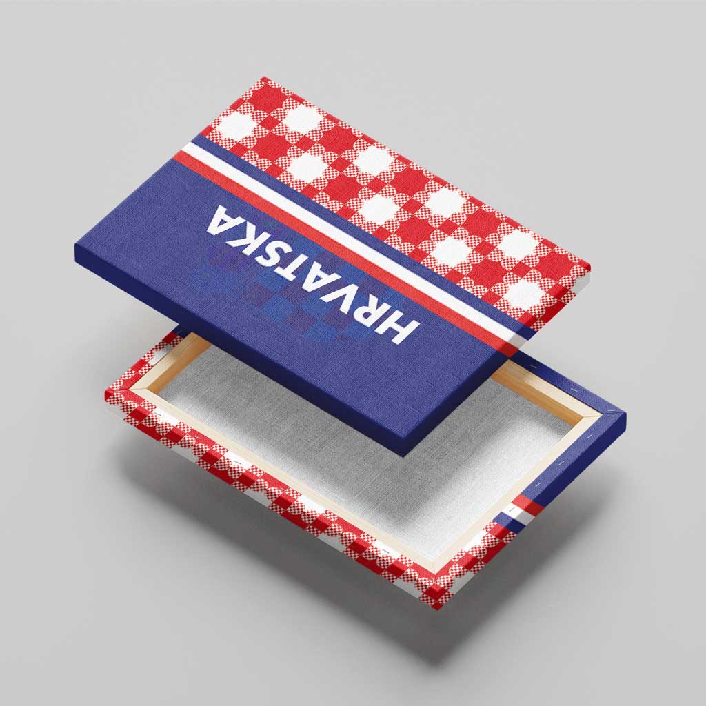 Croatia Hrvatska Checkerboard Half Style Canvas Wall Art