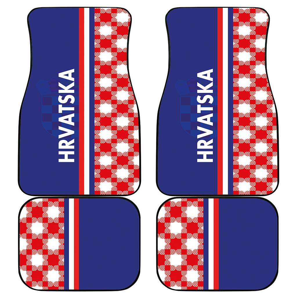 Croatia Hrvatska Checkerboard Half Style Car Mats
