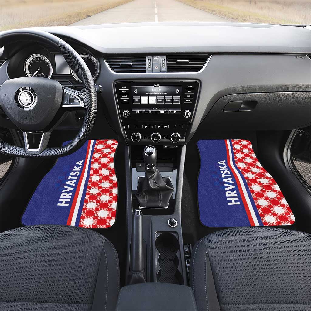 Croatia Hrvatska Checkerboard Half Style Car Mats