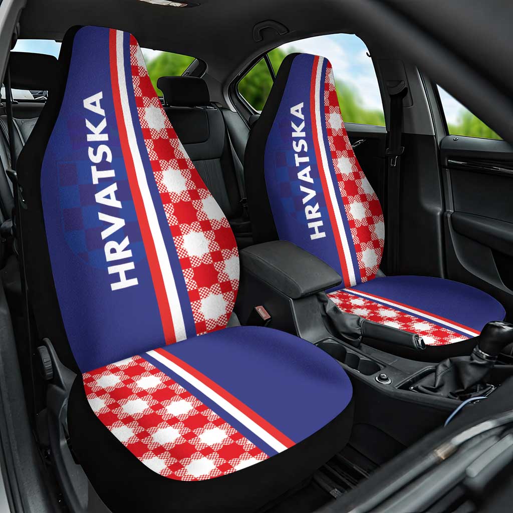 Croatia Hrvatska Checkerboard Half Style Car Seat Cover