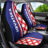 Croatia Hrvatska Checkerboard Half Style Car Seat Cover