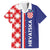 Croatia Hrvatska Checkerboard Half Style Family Matching Short Sleeve Bodycon Dress and Hawaiian Shirt