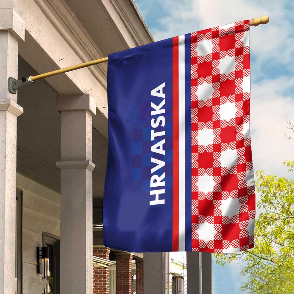 Croatia Hrvatska Checkerboard Half Style Garden Flag
