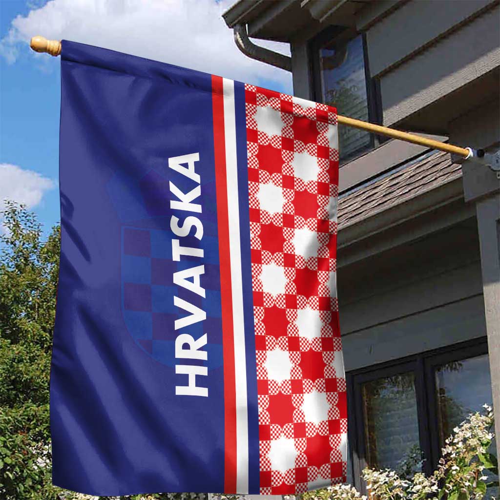 Croatia Hrvatska Checkerboard Half Style Garden Flag