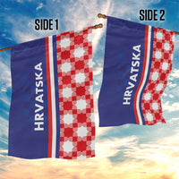 Croatia Hrvatska Checkerboard Half Style Garden Flag
