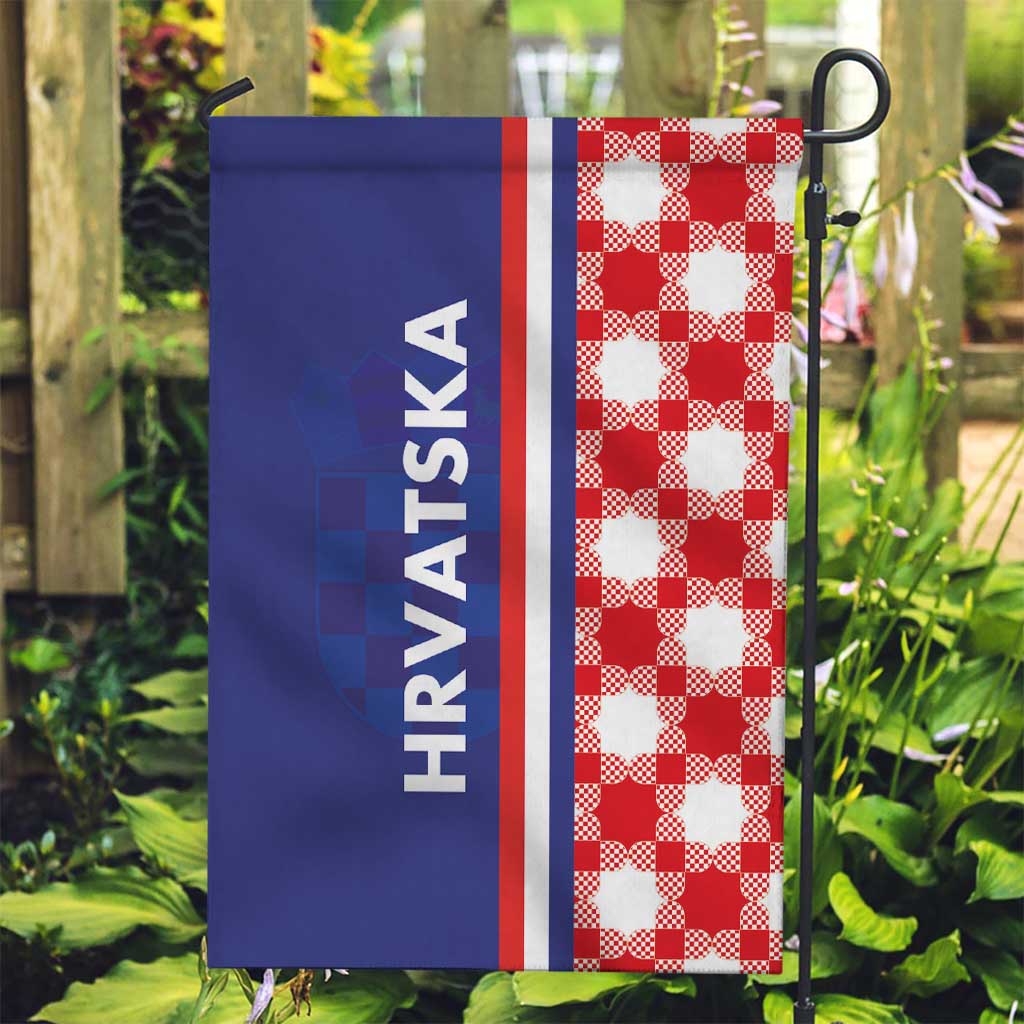 Croatia Hrvatska Checkerboard Half Style Garden Flag